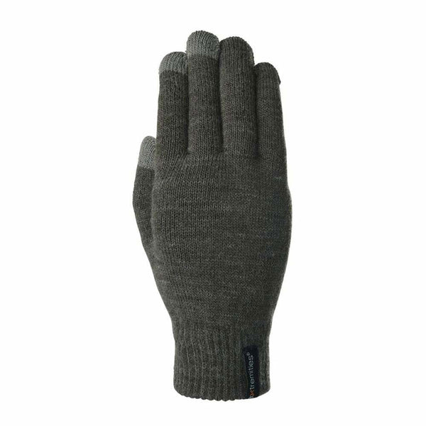 Extremities Thinny Touchscreen Glove in grey photographed on a white background