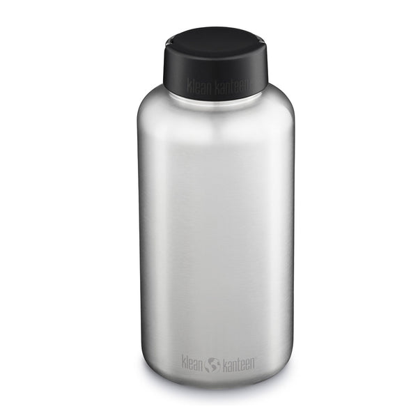 Klean Kanteen Classic wide mouth stainless steel 1900ml water bottle in silver