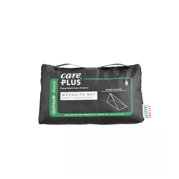 Care Plus wedge shape single mosquito net packed away in its carry case