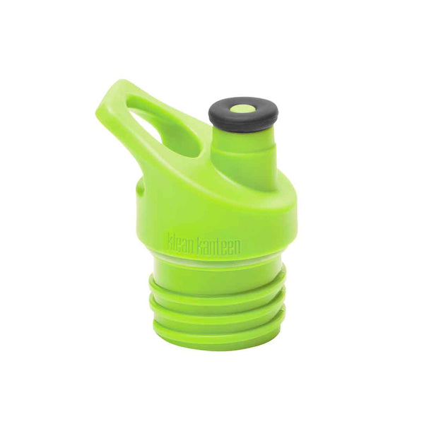 Klean Kanteen replacement sports cap side profile in green colour on a white background