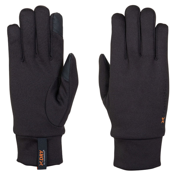 Pair of Extremities Waterproof Power Liner Gloves in black photographed on a white background