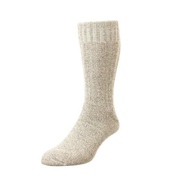 Sub Zero cotton walking socks in oatmeal colour photographed on a white background