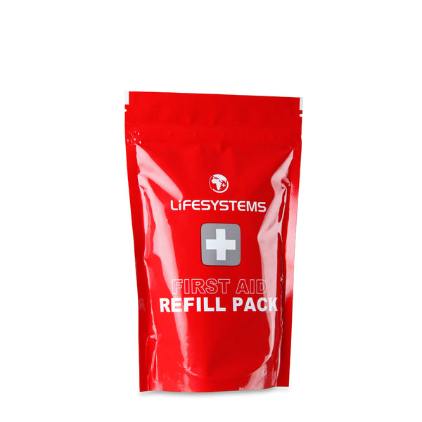 Studio shot on a white background of the front of Lifesystems bandage refill pack