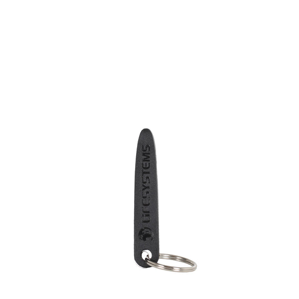Lifesystems compact tick removal tweezers fully folded in to its plastic protective keyring case