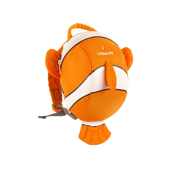 Studio shot on a white background of a Littlelife Clownfish toddler backpack