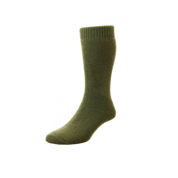 Sub Zero short wool walking socks in MOD green photographed on a white background