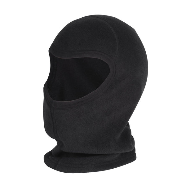 Sub Zero Factor 3 fleece peaked balaclava in black photographed in a studio on a white background