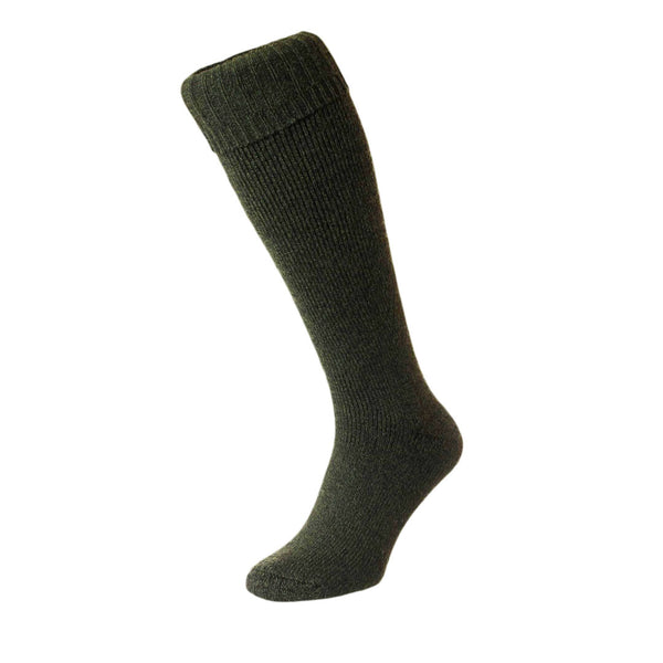 Sub Zero wellington boot long sock in green marl photographed on a white background